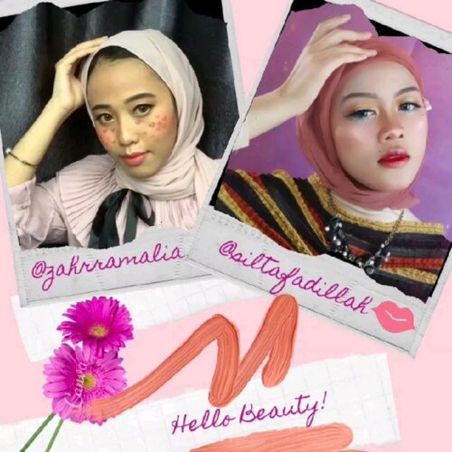 Look makeup party carnaval ala-ala @siltafadillah & @zahrramalia 😘🌼 Kalian suka look yg kaya gimana nih kalau mau party-party gitu 😉Nb. Ini gayanya ga janjian sih, tp tangannya sama-sama megang kepala. Sakit kepala banyak diem dirumah kayanya ya 🤣#ClozetteID #makeuplooks #siltalook #collaboration #makeupcarnaval2020 #partycarnaval #lookmakeuppartycarnaval