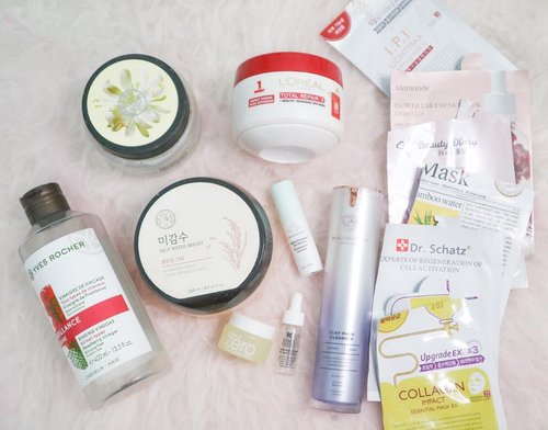 Before May is gone too far, let me share to you my empties from April. I'm pretty happy for what I've achieved last month as I successfully finished some of my skin care, hair care as well as body care. And oh also some minis and sheet masks. If you still remember, early of last month, I said I would join the #30dayssheetmaskchallenge but I totally failed as I only able finished some. Let me try again next time. So, here are the products for #AprilEmpties : ⁣⁣Full Size :⁣☁️The Face Shop Rice Water Bright Cleansing Cream⁣☁️Beaussentials Clay Mask Cleanser⁣☁️The Body Shop Moringa Exfoliating Cream Body Scrub⁣☁️L'Oreal Total Repair Hair Spa Mask⁣☁️Yves Rocher Shine Rinsing Vinegar⁣⁣Mini Size :⁣☁️Drunk Elephant Shaba Complex Eye Serum⁣☁️Kiehl's Clearly Corrective Dark Spot Solution⁣☁️Banila Co Clean It Zero Cleansing Balm Nourishing⁣⁣Sheet Masks :⁣☁️Mediheal Collagen Impact Essential Mask EX⁣☁️Dr. Schatz Stem Cell⁣☁️Ariul 7-Days Mask Bamboo Water⁣☁️My Beauty Diary Damask Rose Mask⁣☁️Mamonde Flower Lab Essence Mask Camellia⁣☁️Mediheal IPI Lightmax Ampoule Mask EX⁣⁣#cathyangreview #clozetteid