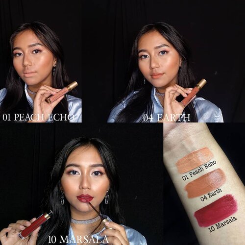 Morning gengs, ini dia nih swatches 3 shades @poppydharsonocosmetics 3in1 Liquefied Matte Lip Color

01 Peach Echo
04 Earth
10 Marsala 💕

Kenapa 3in1? Sebenarnya lip cream matte ini juga bisa dan aman digunakan sebagai eyeshadow ataupun blush on. So, kalian jadi bisa makeup dan touch up dimana aja walaupun cuma bawa lipstick ini aja 💋

Btw kalian bisa dapetin discount 10% + cashback 5% sampai dengan tgl 32 Des 2018 kalau beli Liquefied Matte Lip Color ini di @tokopedia (www.tokopedia.com/pdcosmetics)

#bloggirlsidxpoppydharsono #poppydharsonocosmetics #liquefiedmattelipcolor #bloggirlsidproject #clozetteid #indobeautygram #instabeauty #lipcream #monogram #luciddream @bloggirls.id