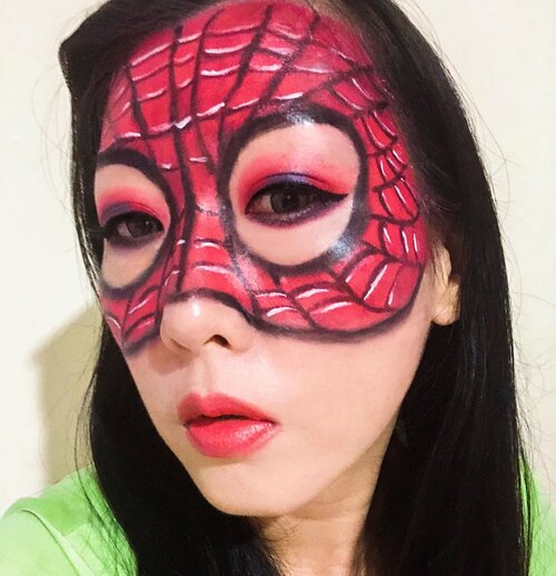 hiii ini adalah my third submission Halloween makeup versi aku untuk join ke acaranya Beauty Hackaton nya @nyxcosmetics_indonesia & @heidianatjahjadi @mmurwanti @blekribe ..Aku makeup dengan tema “Spiderman” karena aku suka superheroes terutama Spiderman 😍😍Walaupun masih agak kacau dan kurang rapih semogaaa berkesempatan y bisa ikutan acara iniWish me luck y guys..#beautyhackathonlorealid #NYXCosmeticsID#botbNYX#halloweenmakeup #halloweenmakeupidea #clozetteid #spidermanmakeup