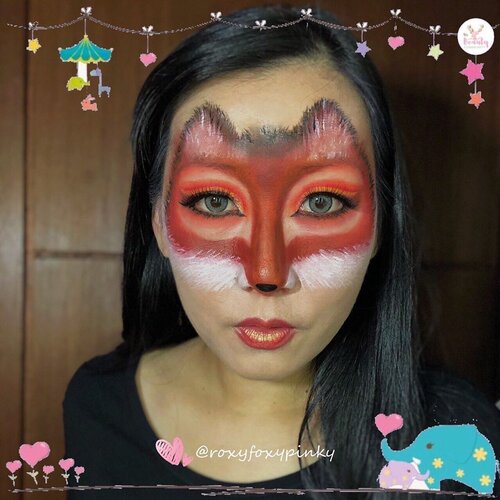 Hiii aku mau share  my collaboration with @itsbeautycommunity.Kali ini tema Collaboratoin Makeup adalah “Animal”.Jangan lupa cek slide kedua yah ada hasil karya temen2 aku yang bagus-bagus banget..BTW tebak aku gambar apa 😆😆? .#itsbeautycommunity #animalslook #ibccollabanimals #ibccollab