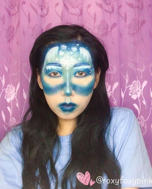 Winter Makeup Look Inspired by Pinterest and Google.Eyeshadow, brow, lips@nyxcosmetics_indonesia Jumbo Pencil “Milk”@beautyglazed “Color Studio & Neptune” @nyxcosmetics_indonesia “Waiting for Tonight”.Face painting - eyeliner & snowflakes @imagiccosmeticsSoflens @japansoftlens “Neoluna Grey”.Complexion @drjart_id @revlonid @silkygirl_id.Glitter - China BrandLipgloss @bourjois_id ...#wintermakeuplook #snowflakesmakeup #wakeupandmakeup #beautybloggerindonesia #clozetteid @clozetteid