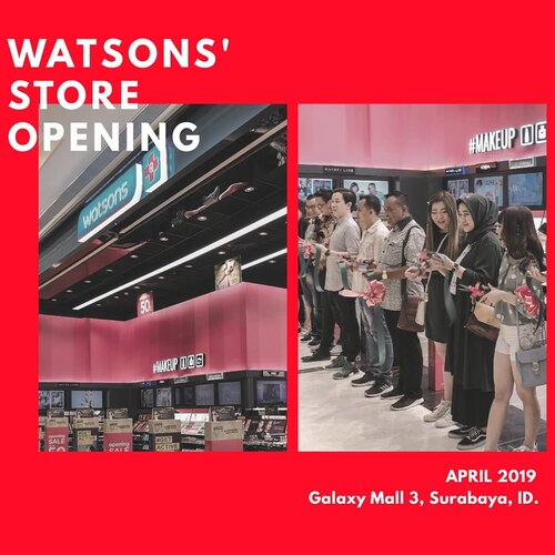 WHAT'S NEW: @watsonsindonesia 109th Store is now OPEN at the new, hip & happening Galaxy Mall 3 💖💄✨ーーSwipe untuk lihat interior @watsonsindonesia yang kece dan what's my pick during the visit 🛍️ Untuk ngerayain pembukaan toko ke-109 ini, @watsonsindonesia bagi-bagi FREE MEMBERSHIP selama 3 hari aja, plus dapat VOUCHER dengan total value 250K! ✨Promo pemilu juga masih ada lho, seperti SPECIAL PRICE 17K dan 170K, atau ada juga diskon khusus 17%! Buat kalian yang hobi belanja online, ada tambahan DISKON 17K untuk min. belanja 170K dengan kode "WATSONSVOTE17" pada halaman check out 💯👌🏻ーー#NewWatsonsStore #WatsonsID #LookGood#GetActive #FeelGreat #AyoBelanjaWatsonsHariIni #WatsonsOnline#galaxymall #galaxymall3#clozetteid #sbybeautyblogger #surabayabeautyblogger #beautybloggers #beautyinfluencer #eventsurabaya