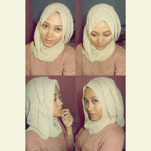 Treeva Style - Inspired by Zoya. Make layered hijab using square scarf. I used the one which have the beads on its side^^