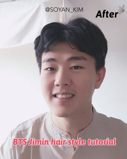 [BTS Jimin half hair style tutorial!]저번에 룰라랄라 놀러갈때 내가 직접 해준 헤어 스타일링 너무 잘어울리넹 한숴방😍😍#방탄소년단지민 #헤어스타일링도전-Hey babeeee 🦄🦄People are interesting my hubby hair style so i've prepared the tutorial videooo called @bts.bighitofficial jimin because i try follow his style 😏Guyss you also try this hair style and share the photo with meee😉