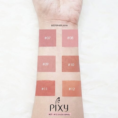 Pixy Lip Cream Nude Series swatches all shades. For full review you can visit my blog 💖 www.esterherliana.com.#07 Vintage Rose#08 Delicate Pink#09 Glam Coral#10 Sweet Choco #11 Gaudy Orange#12 Mild Peach#reviewpixy #pixylipcream #pixycosmetics #pixy #pixycosmetics #clozetteid #lykeambassador #chariscelebMencoba swatches ala ala kak @lippielust 😆✌