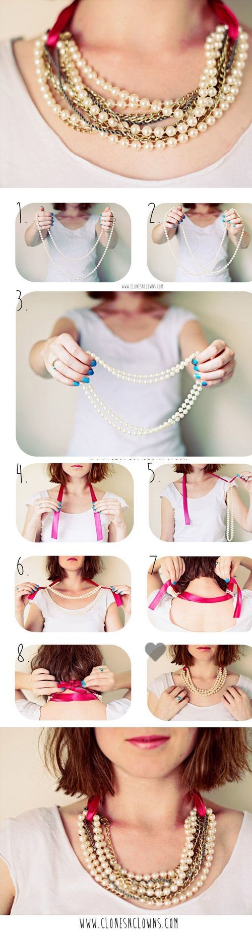 DIY PEARL NECKLACE IN 3 MINUTES