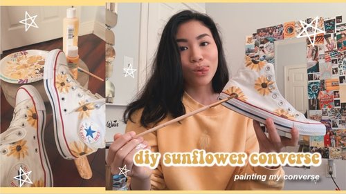 PAINTING MY CONVERSE | diy sunflower shoes - YouTube
