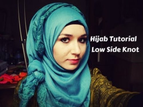 Hijab tutorial l Low Side Knot - YouTube
