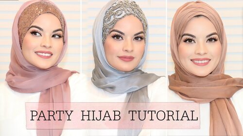 3 EASY HIJAB STYLES FOR PARTY/ WEDDING | Omaya Zein - YouTube