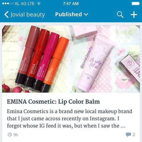 N E W  B L O G  P O S T ‼️ My review of @eminacosmetics My Favourite Thing - #lipcolor balm  is now up on the blog 💄 Please check it out, link is on my bio 😃 thanks love 😘 #jovialbeauty #beautybloggerindonesia #indonesia #instabeauty #indobeautygram #bblogerid #clozetteid #makeup #makeupporn #instadaily #musthave #bbloggers #beautyaddict #beautyhaul #beautyblog #makeupjunkie #makeupmurah #cintaproduklokal #localmakeup