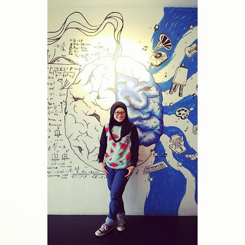 Yummy watermelon sweater @wondershoe Really love the wall painting at Kanawa Coffee and Munch. Recommended cafe for working or hangout. #clozetteid #ootd #hootd #clozettehijab #starclozetter #converse #coffee #hijabootdindo #hijabstyleindonesia #ootdhijabnusantara