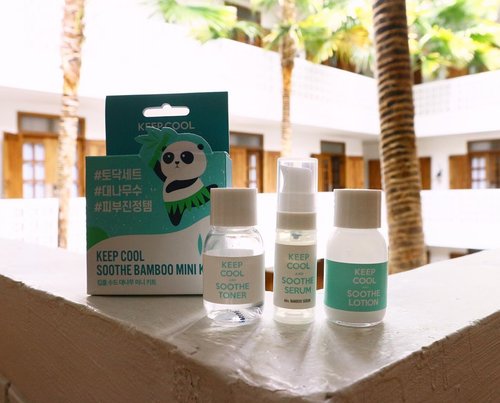 When travelling, I like to use simple skincare, but it should be hydrating because my skin tend to be drier when travelling. One of the skincare kit that I brought along with me in this holiday is Keep Cool Soothe Bamboo Mini Kit @keepcool_global 
It has three products on it; toner, serum and lotion.
Those three products are hydrating on its own, but they feel light weight on the skin. I like how it feels light but hydrating on my skin. I noticed, during this holiday my skin doesn’t feel dry at all. It also feels smooth and bouncy ♥️
_
From the ingredients list on those 3, it used safe, non-irritating formula for sensitive and dry skin. This brand also vegan/cruelty-free/fragrance free ♥️
_
If I could choose one of the three, honestly the toner and lotion are so good 🤣 well, I couldn’t choose one! The toner looks like water tho but its hydrating. The lotion is typical lightweight lotion that looks so glowing on the skin but it absrobs quite fast, and no greassy feeling. Oh now, I wish I have the full size for daily skincare at home. I almost running out of this mini kit skincare 😆
.
Where to buy?
https://hicharis.net/elyayaa/ (direct link on my bio) .

@hicharis_official @charis_celeb .
.
.
.
.
#charisceleb #koreanskincare #kbeauty #abcommunity #skincareblogger #idskincarecommunity #ellskincaregame #hicharis #keepcool #skincarereview #clozetteid #bloggerceriaid #instabeauty #asianskincare #skincarebloggers #mykeepcool #glowingskin #skincareaddict