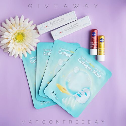 GIVEAWAY TIME!!Akhirnya aku bisa bikin giveaway lagi 😍Periode : 15 April - 5 Mei 2019Pengumuman : 6 Mei 2019.Rules :1. Follow instagram @maroonfreeday (unfoll = block, maaf gak bisa ikut giveaway selanjutnya)2. Subscribe Youtube Channel aku, klik link di bio.3. Komen DONE dibawah ini dan tag 3 teman kalian.4. Silahkan aktif di akunku seperti like/komen/reply story or anything 😊.IG yang boleh ikut adalah IG pribadi (bukan second akun / khusus GA / akun onlineshop)IG jangan di lock ya 🙂.Hadiah ini untuk 2 orang pemenang jadi masing" dapat :- 1 Swissvita Micrite 3D All Use Whitening Serum - 1 Nivea Original Care Lip Balm- 2 Collagen Mask..Good luck!#MaroonGiveaway #ClozetteID