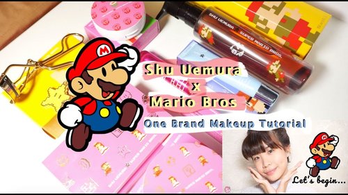 One Brand Makeup Tutorial ft. Shu Uemura X Super Mario Bros Holiday Collection 2017 - YouTube