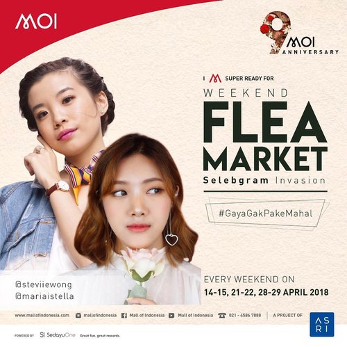 Hello loves, so I have a very special announcement to make .. I’ll soon be hosting my very first garage sale together with le bestie @mariaistella . We’re both gonna sell our preloved items at our booth at Weekend Flea Market 🛒 @mallofindonesia on 21-22 April 2018 ( next week only TWO DAYS) . Mark your calendar and hope you find your wishlist in our old treasures ❤️. I’ll be selling off my preloved clothes, accessories, bags and beauty products at the flea market at a very affordable price starting from 35k ⬆️ . We’ll both be there on both days so drop by and say Hi 👋 We’ll be there to help you style as well if you need our assistance!  Can’t wait to see you guys 💕 #GayaGakPakeMahal #MOIEvent #MOIWeekendFleaMarket .
.
.
.
.
#clozetteid #ggrep #fleamarket #garagesalejkt #garagesale #jakarta #preloved