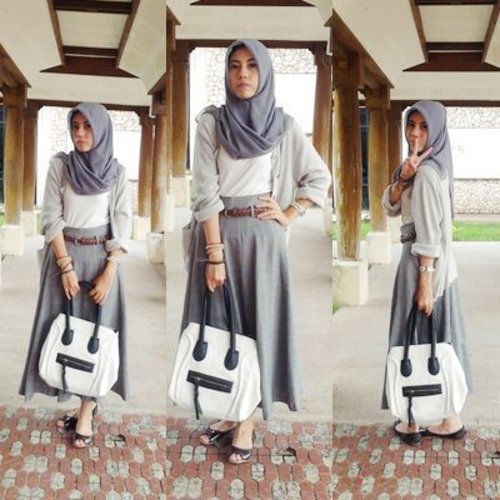 Grey!  #stylengampus #hijabootdindo #ootd #ClozetteID