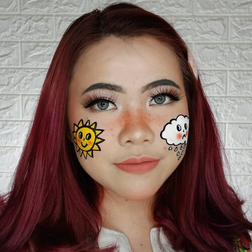 Kalian lebih prefer Sunny Days ☀️ ato Rainy Days🌧️ ?
.
Inspo : @sn0ok
.
Face paint nya pake @officialsnazaroo & @mehronmakeup
Lipcream nya @eminacosmetics yg Fuzzy Wuzzy
.
.
.
.
#tutorialmakeup #makeuptutorial #makeupoftheday #motd #indobeautygram #cchannelid #cchannel #flovivi #ClozetteID #beautycontentcreator #BeautyBloggerIndonesia