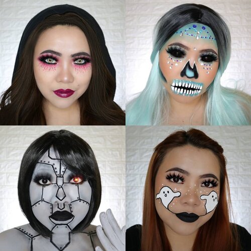 RECAP DAY 13-16🎃 #31daysofhalloween 
Favorite kalian yg mana ?
.
#wakeupandmakeup #halloween2019 #halloweenmakeup #halloween2k19 #halloweenmakeupchallenge #makeupoftheday #makeuphalloween #halloweenedition #motd #flovivi #clozetteID #cchannel #cchannelid
#100daysofmakeup