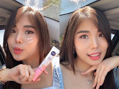 Suncream super ringan dari @nivea_id Sun Face Serum ini bikin ketagihan untuk pake tiap hari tanpa khawatir kulit jadi kusam!⭐️ Ringan di wajah (karena bentuknya serum).⭐️ Cepat menyerap di kulit dan mudah diratakan.⭐️ Nggak lengket.⭐️ Mengandung UVA & UVB Filter untuk perlindungan optimal.⭐️ Non acnegenic & non comedogenic.⭐️ Travel friendly.⭐️ Ada 2 varian : INSTANT AURA (Pink) untuk kulit normal, OIL CONTROL (Blue/Mint).⭐️ Harga terjangkau (kurang lebih 50K aja).Aku pake varian INSTANT AURA (Pink) ini bikin wajah glowing & sehat, kelihatan bgt kan dr foto diatas ? 🥰.Kalo kamu tim pink atau biru/mint nih? 😉 @beautynesia.id#LetsFaceTheSun #DiRumahAjaSamaNIVEA#BeautynesiaXNIVEASunFaceSerum #ClozetteID