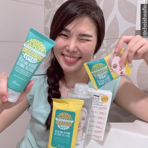 Get Unready With Me, with @ariul_id 💛. Here comes my new favorite set : 💛 Ariul Smooth & Pure Eye & Lip Remover (30 sheets) : cleanse lip & eye makeup completely with a super nice scent! 💛 Ariul Smooth & Pure Cleansing Sheet (15 sheets) : wide wet cleansing sheet to cleanse foundation, concealer perfectly. 💛 Ariul Smooth & Pure Micellar Water 100ml : light, watery texture micellar water that gives fresh and cool sensation to skin. 💛 Ariul Smooth & Pure Cleansing Foam 50ml : double bubble system to cleanse micro dust perfectly, contains 100% natural essential oil to moisturize my skin. Soft texture with fresh scent facial foam that cleanse face perfectly with fun feeling! Skin feels so moist and bouncy! Little goes a long way! 💛 Ariul 7 Days Mask Sheet : my favorite since then mask with a super thin form , gives extra hydration to skin...Let’s join the fun like I do! Just simply add my voucher code : ARLXSBN097 to get 30% discount at @sociolla (min.purchase 50K) ! .VALID UNTIL 18 JUNE ONLY! Go grab yours now & let’s enjoy the fun!..#skincarereview #ariul #facialwash #sociolla #beautyjournal #ClozetteID