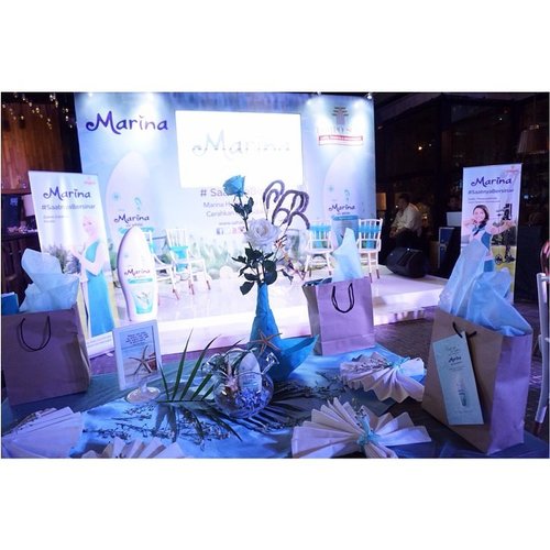 Beautiful table setting at New product launching by @sahabatmarina #HydroCoolXBlogger #saatnyabersinar #beauty #blogger #BeautyBloggers #clozetteid #skincare #potd