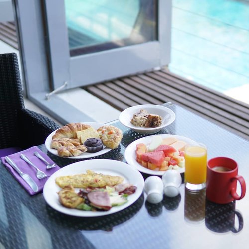 Good morning...Jangan lupa sarapan ya... Tapi aku makan pagi ini seperti makan siang 🙈😜.#potd #food #breakfast #Clozetteid#lifestyle #style