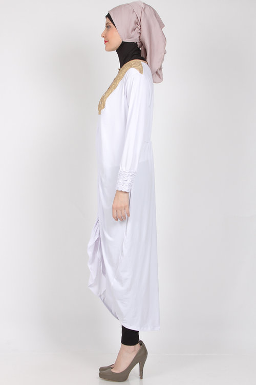 white gold dress #CLOZETTE ID#COTW#WHITE DRESS