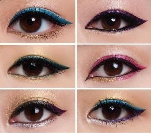 If you love to play with color, use different colored eyeliners on top and bottom.#CIDEyeMakeupTutorial