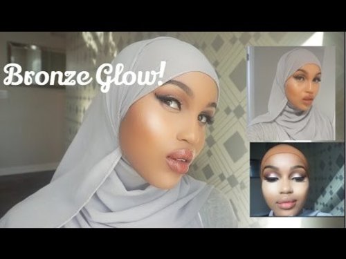 Bronze Glowy Makeup- Highlight & Contour, Lips, Liner & Lashes - YouTube