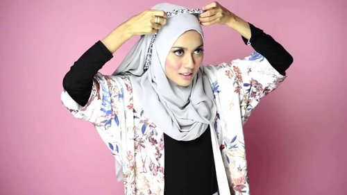 Flower Crown Instant Scarf Tutorial Hijab Style 1 - YouTube