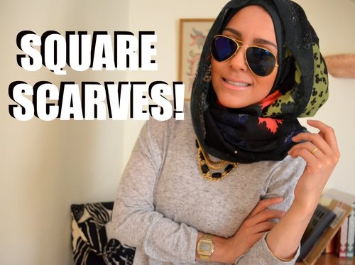 HOW TO WEAR A SQUARE SCARF! - YouTube