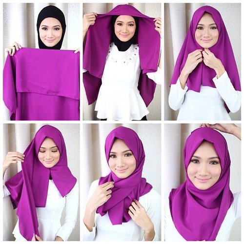 purple hijab for white top