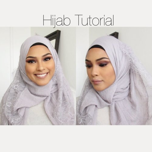 Hijab Tutorial : Purple Lace - YouTube