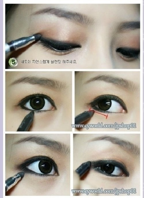 When lining the bottom waterline, only bring the eyeliner three-fifths of the way back to the inner rim. It’ll open up the eye.#CIDEyeMakeupTutorial