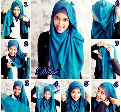 hijabi blue step by step#HijabStyleOvalFaceINSPIRATION#COTW#ClozetteID#IntoTheBlue