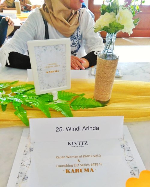 So sweet @kivitz_Thanks for this table with the name of me...Happy Birthday @kivitz_Hope can make women more Syar'i & Stylish Success for the new Eid Series "KARUMA"U must grab it fast bebs..Now I'm attending Kajian Woman Of KIVITZ Vol.2 And Launching KIVITZ Eid Series 1439 H "KARUMA" at @papiri.coffee Kemang How beautifull of the design interior#WomanOfKivitz#KajianWomanOfKIVITZVol2#lifestyleblog #photography #photooftheday #instagrammable #influencer #bloggermedan #bloggerperempuan #solotraveller #wonderlust #travelhijabers #fashionista #vloggerindonesia #travel #travelblogger #travelbloggermedan #travelvlogger #travelvloggermedan #beautyblogger #beautybloggermedan #beautyvlogger #beautyvloggermedan#youtuber #youtuberindonesia #youtubermedan  #productreviewer #placereviewer #clozetter #clozetteid