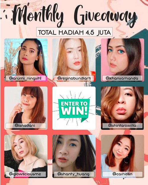 🥳 GIVEAWAY 🥳

Hello GUYSS!!
Kami mau bagi-bagi hadiah nih untuk 8 pemenang yang beruntung.
We give you 8 beauty packages.

All you have to do is:
❣️Follow
(akun kita semua, ada di tag juga) 
@carnellin
@glowliciousme
@khansamanda
@shanty_huang
@shintarosvita
@reginabundiarti
@arumi_ningsih1
@isnadani

❣️ Like this post
❣️ Comment dengan beauty package mana yang mau kamu menangkan:
Contoh: aku mau paket Carnellin (ini bisa masing2 kita tulis akun kita ya).
❣️Dan tag 2 teman kamu saat regram.
❣️ Boleh di IG post, boleh di IG story (harus di highlight)
❣️Boleh support di postingan yang lain, semakin kamu aktif kamu dapat extra chance, karena pemilihan pemenang berdasarkan random. 
❣️Harus real akun pribadi, tidak boleh akun brand atau tanpa postingan. 

TnC
❣️ Semua akun open untuk publik
❣️ Pemenang harus bisa menunjukkan bukti follow 8 akun diatas, ss sudah share (IG post/IG story)
❣️Giveaway berlangsung selama bulan April 2021, dan pemenang akan diumumkan di masing-masing IG story sesuai dengan paket yang dipilih. Kira-kira 1-2 minggu akan pengumumannya (don’t worry, pemenang di tag).

❣️Warning buat yang suka follow unfollow, akan diblokir dari next monthly giveaway

#GiveawayBeautyBloggerIndonesia #giveaway #kontesgiveaway #giveawayindo #giveawayindonesia #giveawayhunter #giveawaymakeup #giveawayskincare #makeupgiveaway #makeup #clozetteid