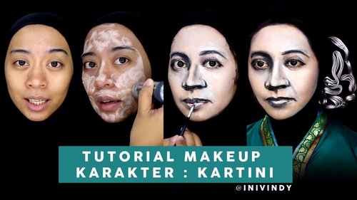 Kartini Makeup Tutorial - Makeup Karakter - Makeup Transformation | Ini Vindy - YouTube