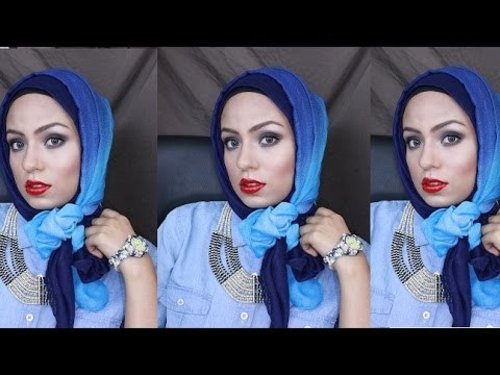 Bow Hijab Style Tutorial Ombre- www.evermodest.com - YouTube