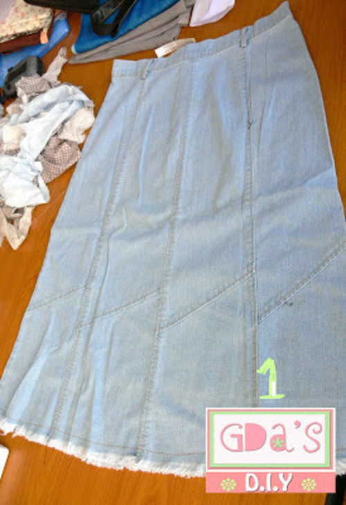 step1#DIY Korean Jeans Skirt