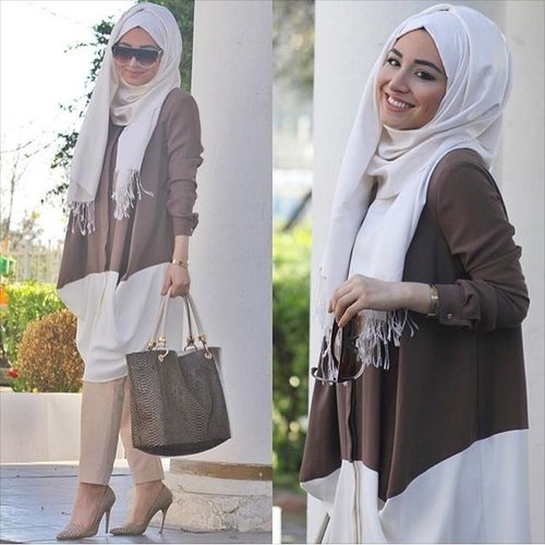 two tone hijab outfit