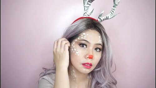 Reindeer makeup tutorial 💕•Foundie : @revlonid + Fit Me @maybelline •Contour : Pallete Beauty Creation + pallete @nyxcosmetics_indonesia•Eyebrow : Pallete @nyxcosmetics_indonesia•Eyeshadow : eyebrow @nyxcosmetics_indonesia + pallete @maxfactorindonesia + pallete ABH•Red Nose : Paint Face•White Mark : White Pencil @makeoverid + Paint Face