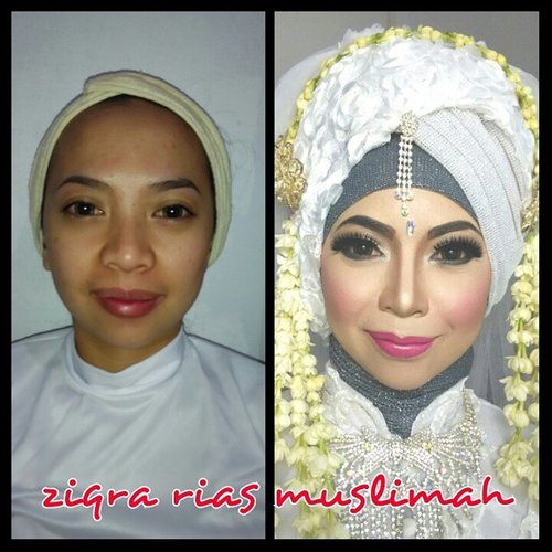 Makeup akad for Elsa 4-11-2014 #makeupbyme #makeupbyedelyne #beforeafter #riaspengantinmuslim #riasmuslimah #moslembride #mua #indonesianbeautyblogger #clozetteid #makeup