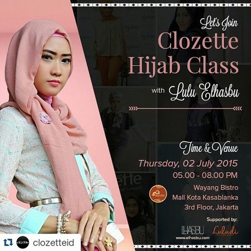 Yuk ikutan Clozetters Meet Up, kali ini ada hijab class bareng @luluelhasbu . Baca keterangan lebih lengkapnya di @clozetteid .

#ClozettersMeetUp #ClozetteID #HijabClass