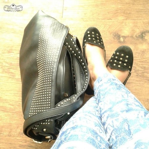What can I say, I love studded things~!!! ♡,♡#Clozette #ClozetteID #bag #shoes