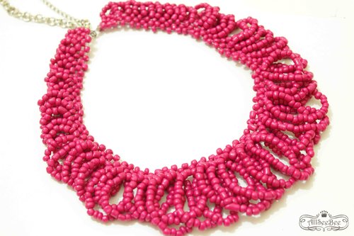 Pink necklace like this could be a good statement to complete your look ;)