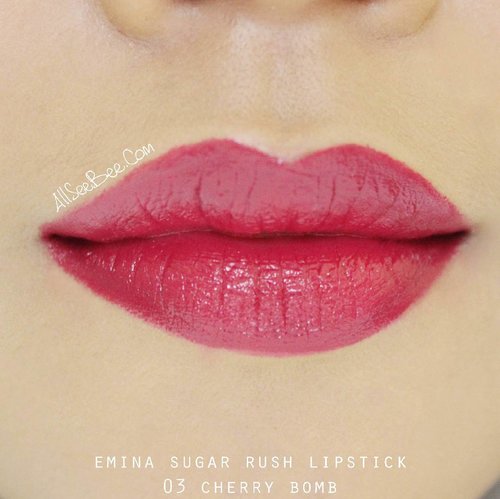 Emina Sugar Rush Lipstick 03 Cherry Bomb#emina #sugarrushlipstick #allseebee #clozetteid