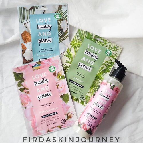 ✨GRATITUDE POST✨Sejak Love Beauty & Planet (LBP) mengeluarkan produk barunya, aku penasaran banget. Paling penasaran sama sheet mask nya sih.Alhamdulillah dapet kesempatan nyoba produk terbarunya LBP dari FD Try & Review. Meskipun gak dapet semua produknya (minus cleanser aja sih), tapi tetep seneng. Aku dapet 3 sheet mask (Coconut Butter & Mimosa Flower, Tea Tree Oil & Vetiver, Muru Muru Butter & Rose) dan 1 face scrub.Thank you so much FDxLBP❤️.