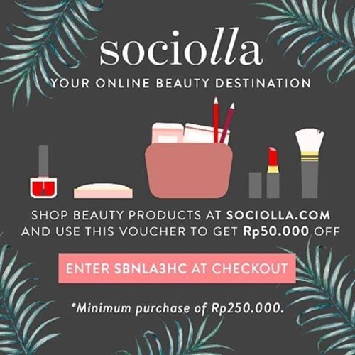 Get closer to the end of the month, which is mean, a perfect time to shopping! Use my code "SBNLA3HC" to get Rp 50.000 off with minimum purchase Rp 200.000 to buy some of your favorite beauty products at @sociolla!💕
.
.
.
#clozetteid #sociolla #sociollabloggernetwork #sociollablogger #sociollavoucher #belanjamakeup #indonesianbeautyblogger #shoppingcode #vouchersociolla #voucherbelanja